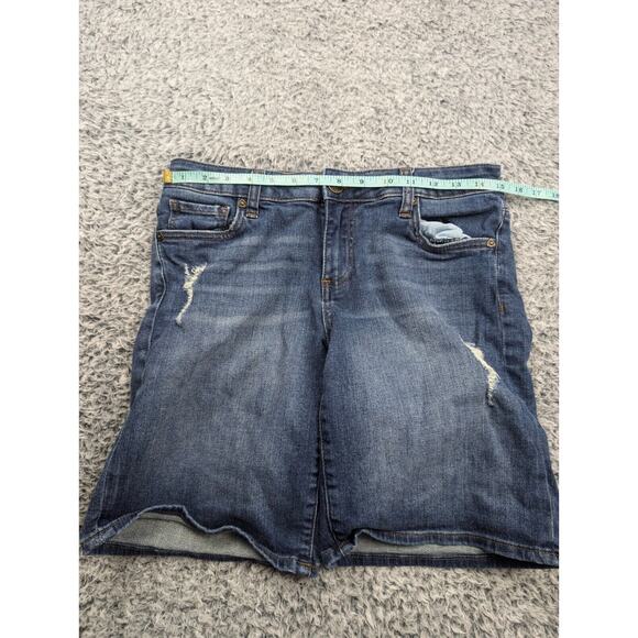 Kut From The Kloth Shorts Women 6 Blue Katy Boyfriend Distressed Casual Stretch - Picture 5 of 9